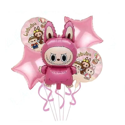 בלוני לבובו labubu בצבע ורוד דגם 2