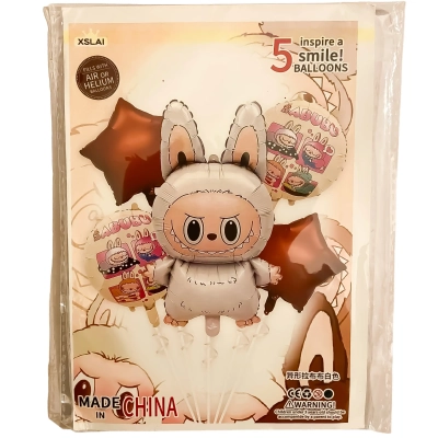 בלוני לבובו labubu בצבע לבן חום