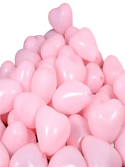 בלונים לבבות בצבע ורוד 10 יחידות