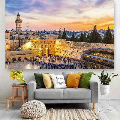 פוסטר רקע ירושלים מבד פוליאסטר גודל 150x105 ס