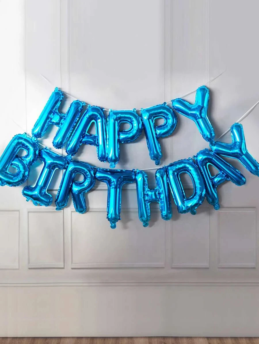 בלון happy birthday בצבע כחול