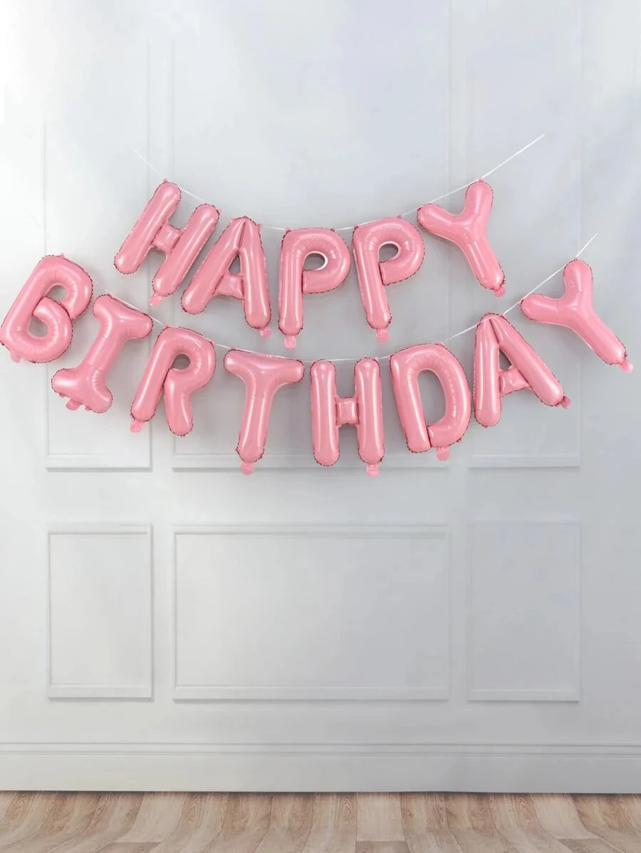 בלון happy birthday בצבע ורוד
