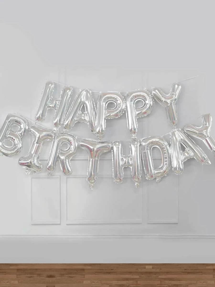 בלון happy birthday בצבע לבן
