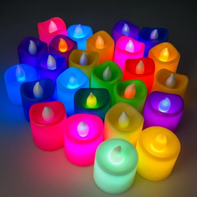 נרות לד צבעוניים