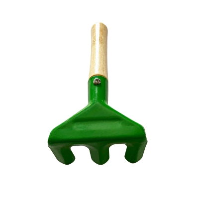 כלי גינון לילדים סט 3 חלקים ממתכת ועץ: את חפירה, כף ומגרפה