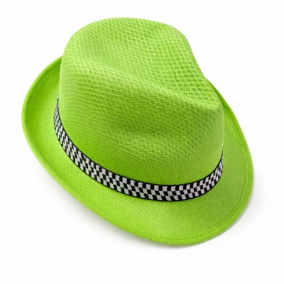 כובע מבד למסיבות בצבע ירוק זוהר