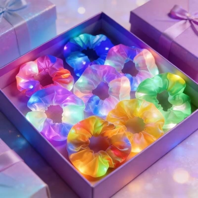 גומיות לשיער עם אורות LED זוהרות