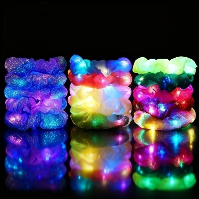 גומיות לשיער עם אורות LED זוהרות