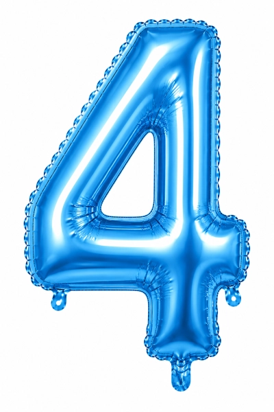 בלון ספרה 4 בצבע תכלת 34 אינץ