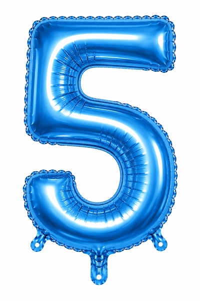 בלון ספרה 5 בצבע תכלת 34 אינץ