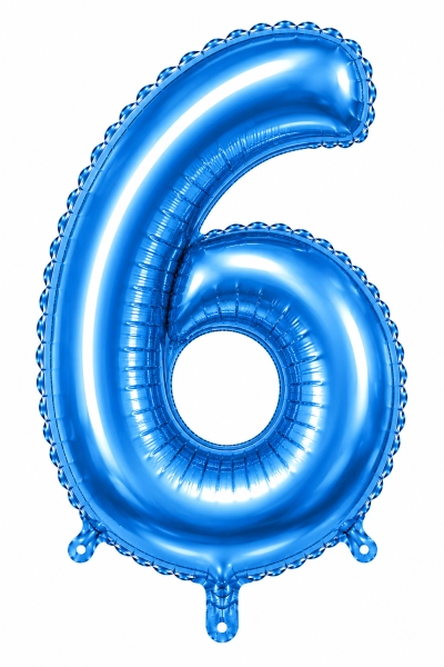 בלון ספרה 6 בצבע תכלת 34 אינץ