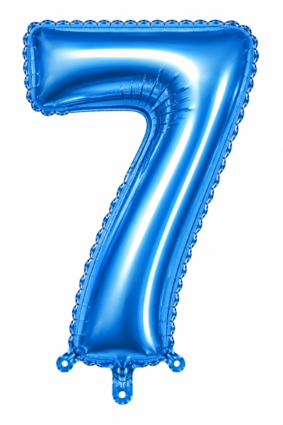 בלון ספרה 7 בצבע תכלת 34 אינץ