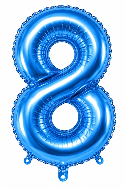 בלון ספרה 8 בצבע תכלת 34 אינץ