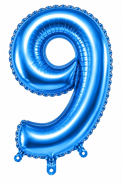 בלון ספרה 9 בצבע תכלת 34 אינץ