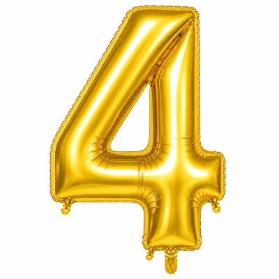 בלון ספרה 4 בצבע זהב 34 אינץ