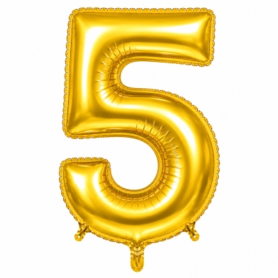 בלון ספרה 5 בצבע זהב 34 אינץ