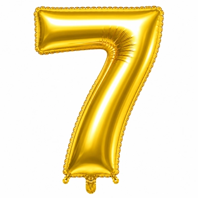 בלון ספרה 7 בצבע זהב 34 אינץ