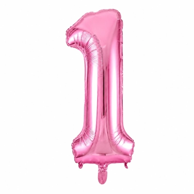 בלון ספרה 1 בצבע ורוד 34 אינץ
