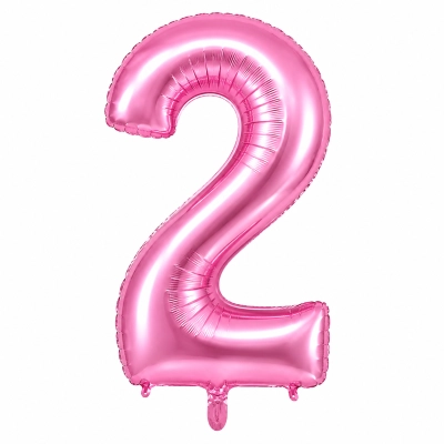 בלון ספרה 2 בצבע ורוד 34 אינץ