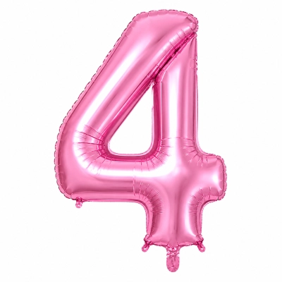 בלון ספרה 4 בצבע ורוד 34 אינץ