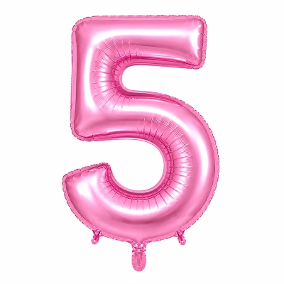 בלון ספרה 5 בצבע ורוד 34 אינץ