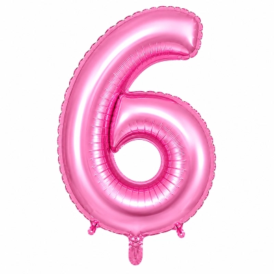 בלון ספרה 6 בצבע ורוד 34 אינץ