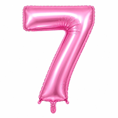 בלון ספרה 7 בצבע ורוד 34 אינץ