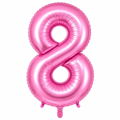 בלון ספרה 8 בצבע ורוד 34 אינץ