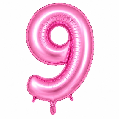 בלון ספרה 9 בצבע ורוד 34 אינץ