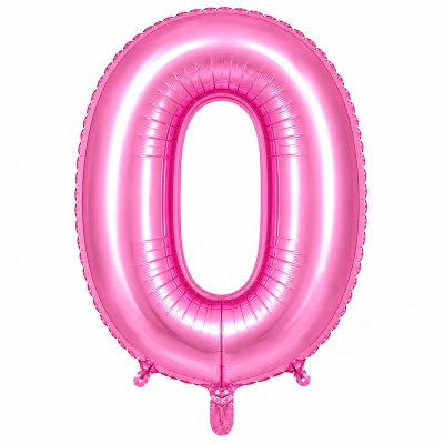 בלון ספרה 0 בצבע ורוד 34 אינץ
