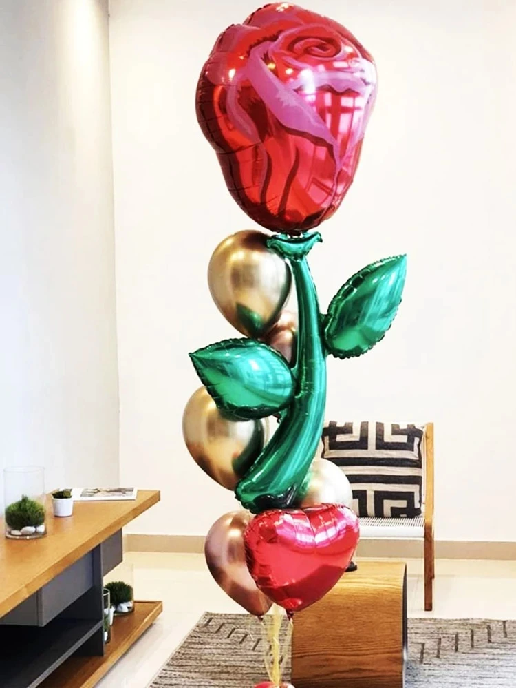 בלון בצורת פרח ורד גודל 50x94 ס