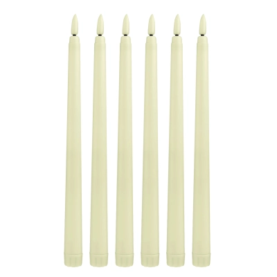 נרות אלקטרוניים/חשמליים בצבע שנהב 6 יחידות עם שלט