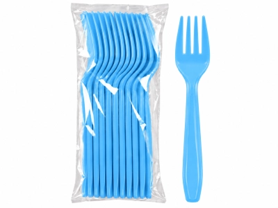 חבילת מזלגות חד פעמיים בצבע תכלת 12 יחידות